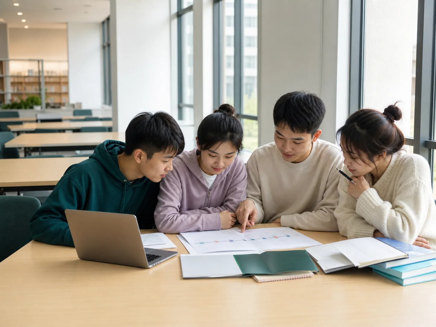 学生在讨论学习计划